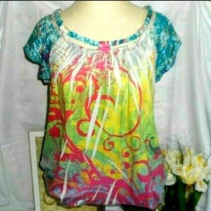 Buckle Daytrip Multicolored Tie Dye Top Blouse